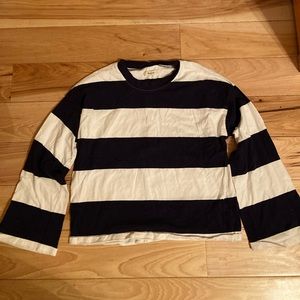 Madewell stripped wide sleeve tee, size M